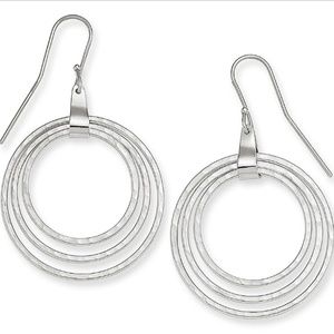 James Avery 3 Hammered Circles Ear Hooks